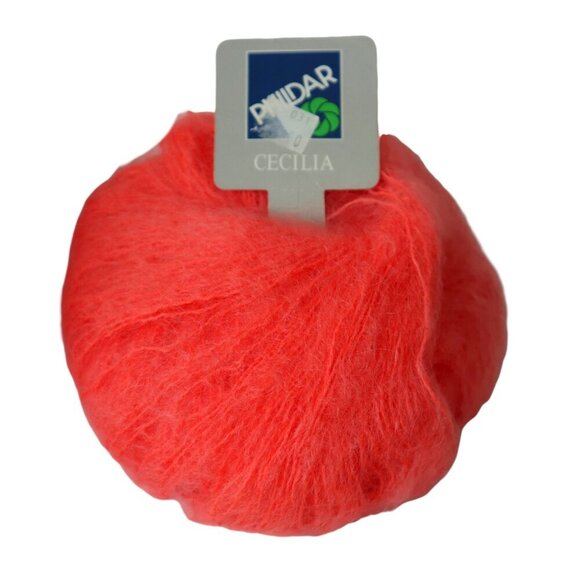 7 Balls of Phildar Cecilia Mohair Yarn Coral Discontinued Same Dye Lot 004 - Picture 2 of 4